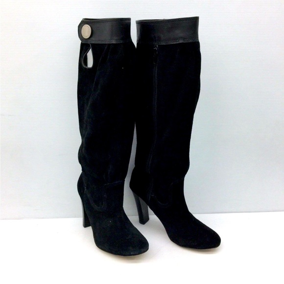 Michael Kors black leather suede tall boots - Picture 1 of 5